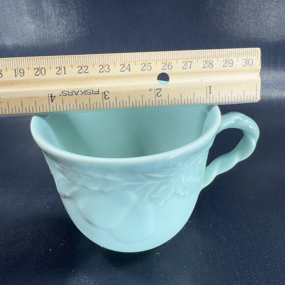 Savoir Vivre Fruit Promenade Celadon Porcelain Ceramic Teacup And Saucer Set - Picture 7 of 16